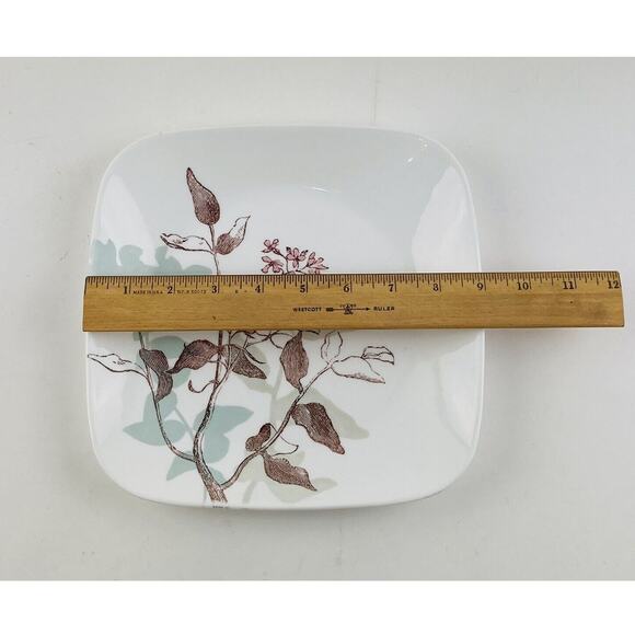 Corelle Twilight Grove Square Flower Set Of 7 4 Dinner 3 Salad Plates 10" 8.25" - Picture 7 of 7